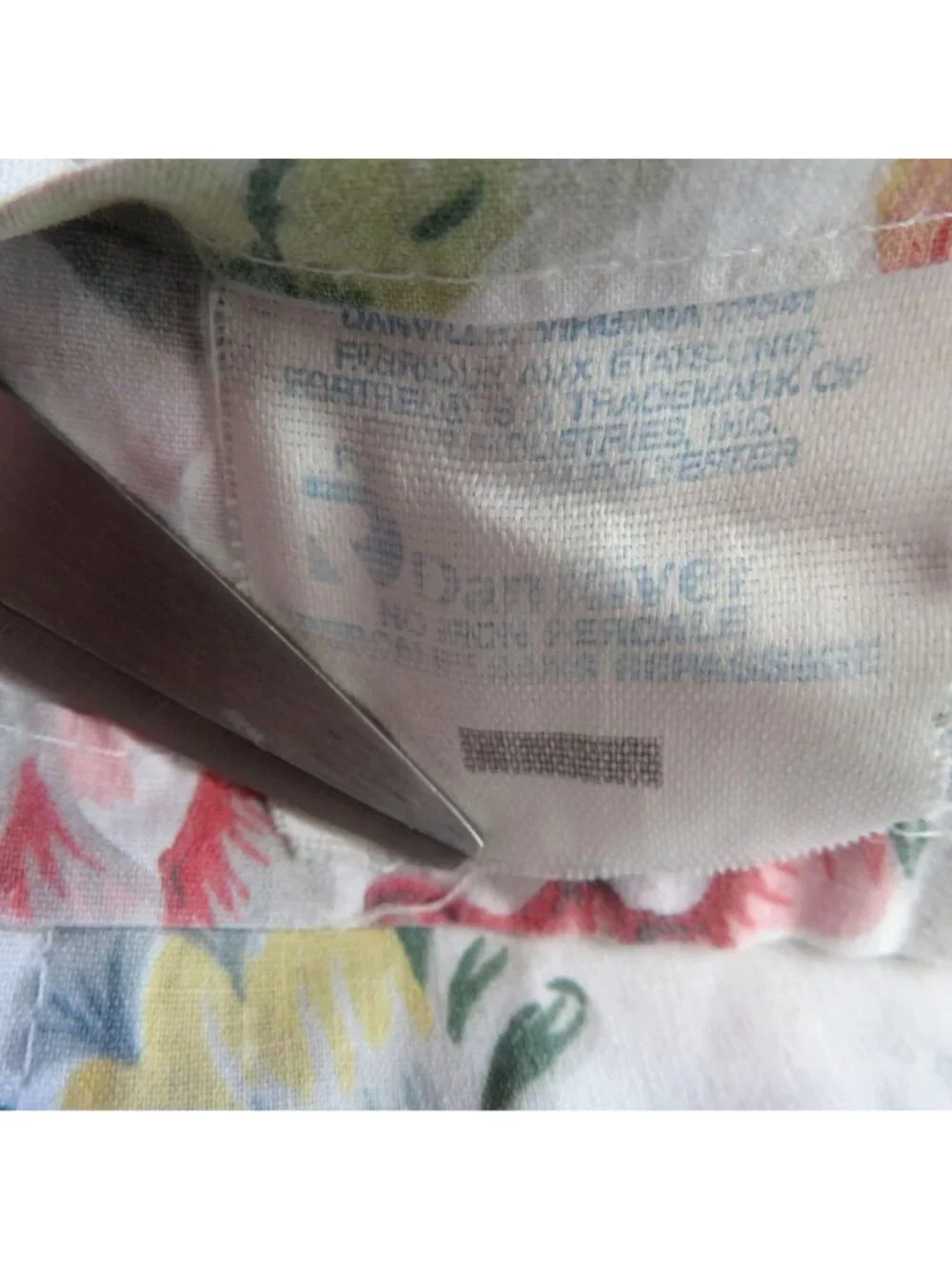 Vintage Dan River Floral Full Double Flat Sheet Multicolor Made in USA